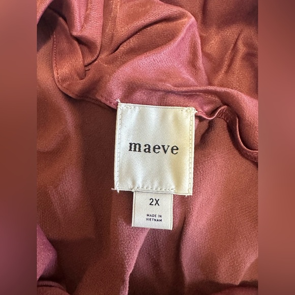 New Anthropologie Maeve Asymmetrical Tie Belt Sz 2X Pink Rose Dress - Picture 4 of 4